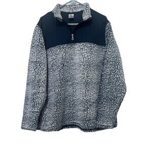 Athletic Works Women's Blue Faux Fur Pullover ¼ Zip Jacket. Size XL (16/18)